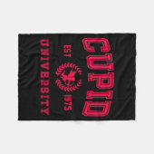 Cud University Cute Cherub Valentines Day Crest Fleece Deken (Voorkant (Horizontaal))