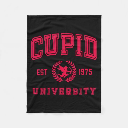 Cud University Cute Cherub Valentines Day Crest Fleece Deken (Voorkant)