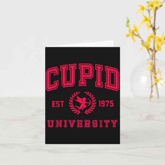 Cud University Cute Cherub Valentines Day Crest Kaart (Gele Bloem)