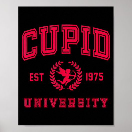 Cud University Cute Cherub Valentines Day Crest  Poster (Voorkant)