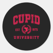 Cud University Cute Cherub Valentines Day Crest Ronde Sticker (Voorkant)