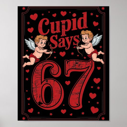 Cud zegt 67 Grappige 6 7 Valentijnsdag Koppel Matc Poster (Voorkant)