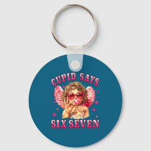 Cud zegt zes zeven grappige 6-7 meme hand Valentij Sleutelhanger