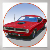 Cuda Coupe 1970 Poster (Voorkant)