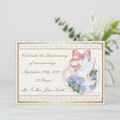 Cuddle Creek® Vintage Duif Uitnodiging (Staand voorkant)