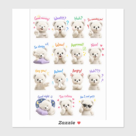 Cuddle Cub – Knuffel Teddy Mood Sticker Pack (Vel)