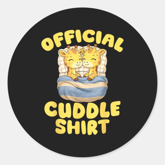 Cuddle Cute Giraffes Couple Valentine's Day  Ronde Sticker (Voorkant)