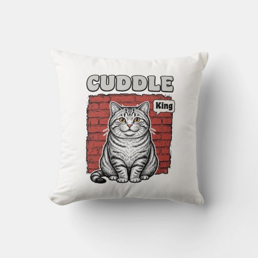 Cuddle King Vintage Katten Shirt Ontwerp_1 Kussen (Voorkant)