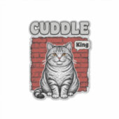 Cuddle King Vintage Katten Shirt Ontwerp_1 Sticker (Voorkant)