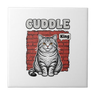 Cuddle King Vintage Katten Shirt Ontwerp_1 Tegeltje