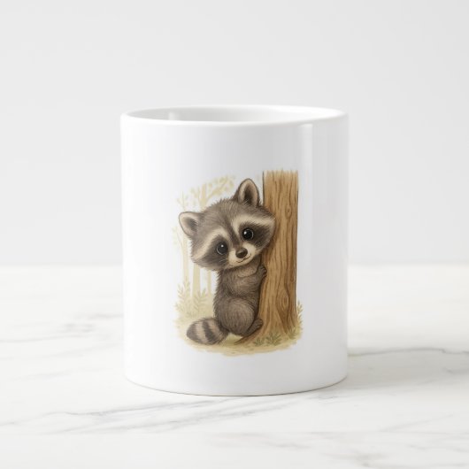 Cuddle Peek Raccoon Grote Koffiekop (Voorkant)