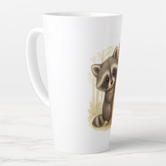 Cuddle Peek Raccoon Latte Mok (Linkerhoek)