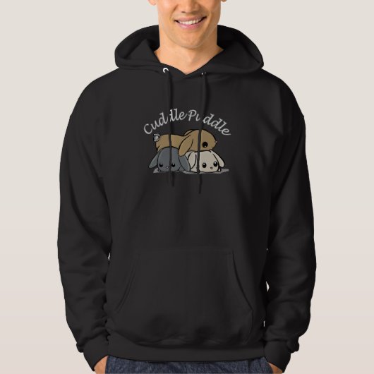 Cuddle Puddle Rabbit Pile Bunny Snuggle Hoodie (Voorkant)