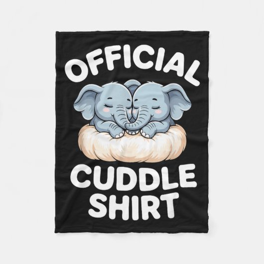 Cuddle Shirt Cute Baby Elephant Snuggle  Fleece Deken (Voorkant)