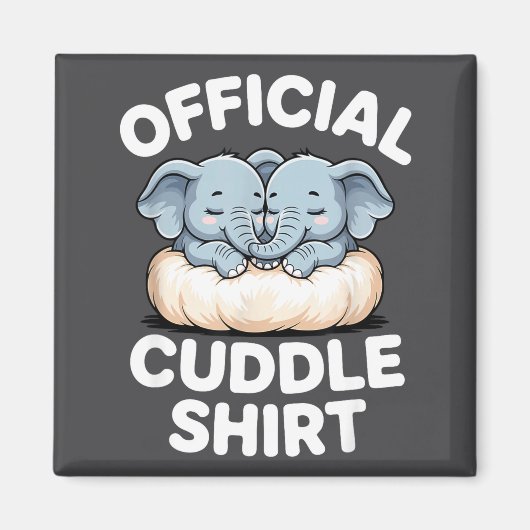 Cuddle Shirt Cute Baby Elephant Snuggle  Magneet (Voorkant)