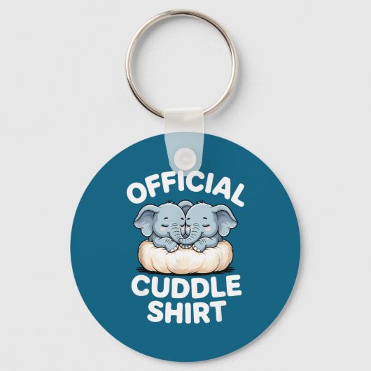 Cuddle Shirt Cute Baby Elephant Snuggle  Sleutelhanger (Voorkant)