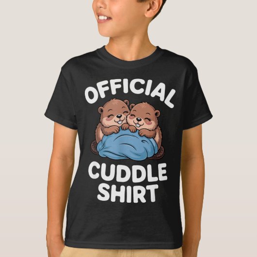 Cuddle Shirt Cute Beavers Snuggling  (Voorkant)