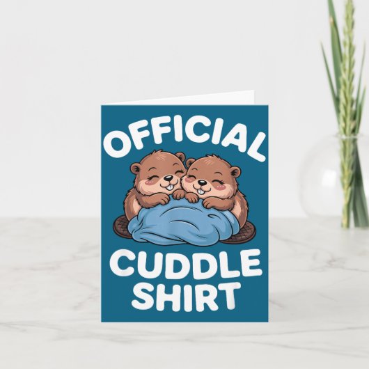 Cuddle Shirt Cute Beavers Snuggling  Kaart (Voorkant)