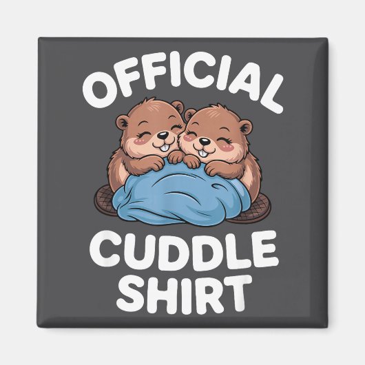 Cuddle Shirt Cute Beavers Snuggling  Magneet (Voorkant)