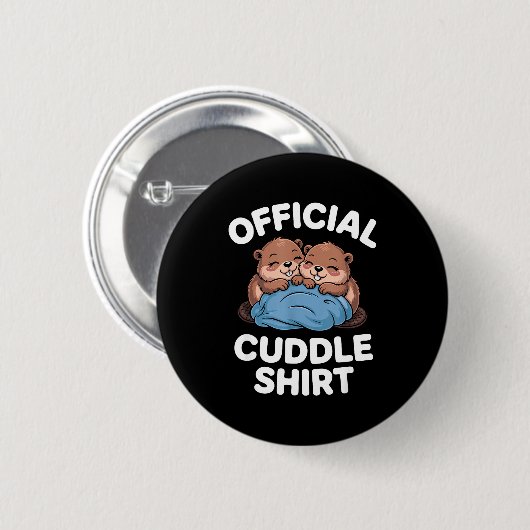Cuddle Shirt Cute Beavers Snuggling  Ronde Button 5,7 Cm (Voorkant /achterkant)