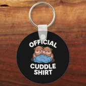 Cuddle Shirt Cute Beavers Snuggling  Sleutelhanger (Voorkant)