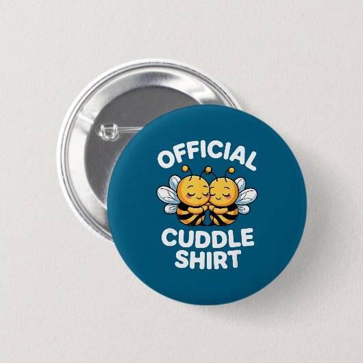 Cuddle Shirt Cute Bees Funny Cozy Couple  Ronde Button 5,7 Cm (Voorkant /achterkant)