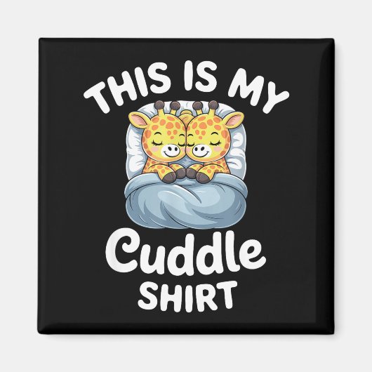 Cuddle Shirt Cute Giraffes Funny Cozy  Magneet (Voorkant)