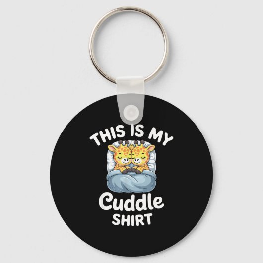 Cuddle Shirt Cute Giraffes Funny Cozy  Sleutelhanger (Voorkant)