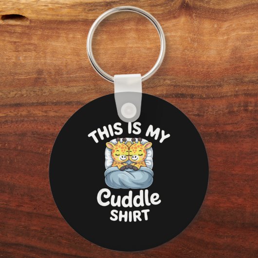 Cuddle Shirt Cute Giraffes Funny Cozy  Sleutelhanger (Voorkant)