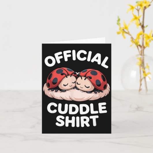 Cuddle Shirt Cute Ladybug Couple Cozy  Kaart (Gele Bloem)