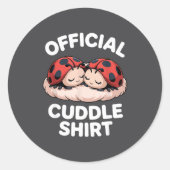Cuddle Shirt Cute Ladybug Couple Cozy  Ronde Sticker (Voorkant)