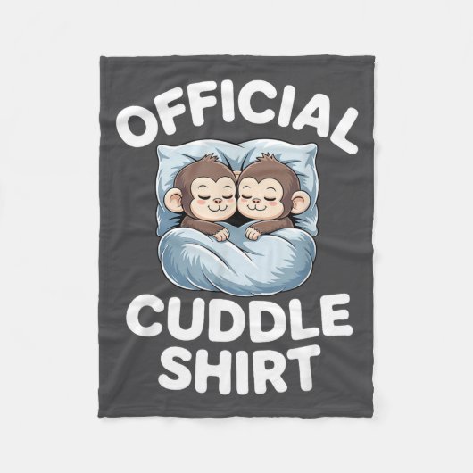 Cuddle Shirt Cute Sleepy Monkey Couple Fleece Deken (Voorkant)