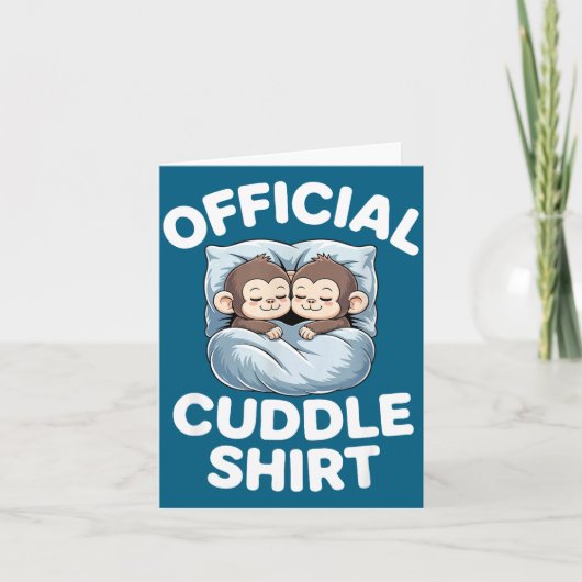 Cuddle Shirt Cute Sleepy Monkey Couple  Kaart (Voorkant)