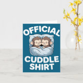 Cuddle Shirt Cute Sleepy Monkey Couple  Kaart (Gele Bloem)