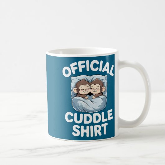 Cuddle Shirt Cute Sleepy Monkey Couple  Koffiemok (Rechts)
