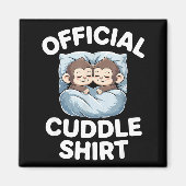 Cuddle Shirt Cute Sleepy Monkey Couple  Magneet (Voorkant)