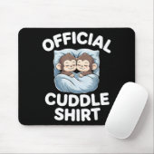 Cuddle Shirt Cute Sleepy Monkey Couple  Muismat (Met muis)
