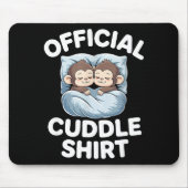 Cuddle Shirt Cute Sleepy Monkey Couple  Muismat (Voorkant)