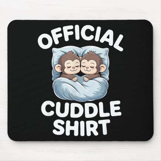 Cuddle Shirt Cute Sleepy Monkey Couple  Muismat (Voorkant)