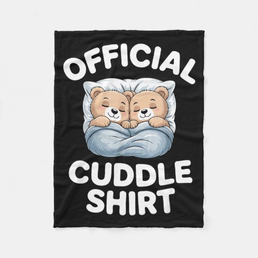 Cuddle Shirt Cute Teddy Bear Sleepwear Fleece Deken (Voorkant)