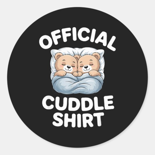 Cuddle Shirt Cute Teddy Bear Sleepwear  Ronde Sticker (Voorkant)