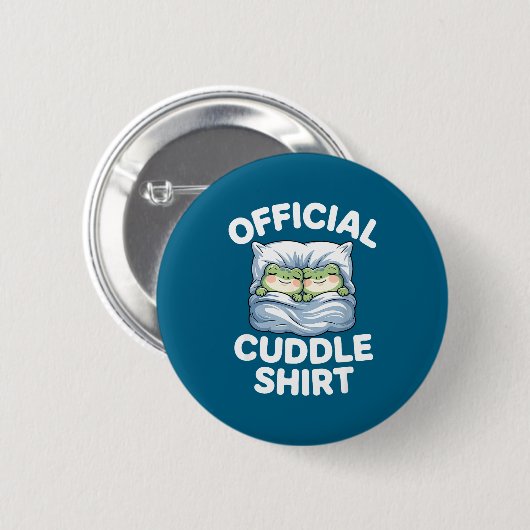 Cuddle Shirt Funny Cute Frogs Cozy  Ronde Button 5,7 Cm (Voorkant /achterkant)