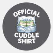 Cuddle Shirt Funny Cute Frogs Cozy  Ronde Sticker (Voorkant)