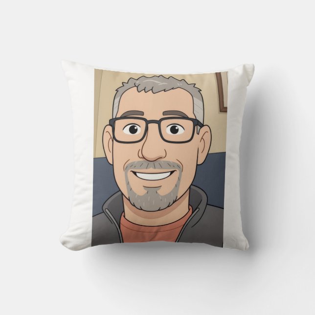 Cuddle up to Old Man Phil with this pillow Kussen (Voorkant)