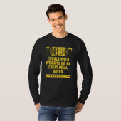 Cuddle Weights Cheat Meal Date Workout Humor Gym T-shirt (Voorkant volledig)