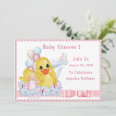 CuddleCreek® BathTimeDuck Shower Invitation Kaart (Staand voorkant)