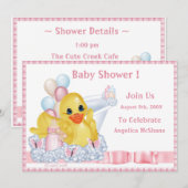 CuddleCreek® BathTimeDuck Shower Invitation Kaart (Voorkant / Achterkant)