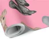 Cuddles on Flamingo Pink Wrapping Paper Cadeaupapier (Rol Hoek)