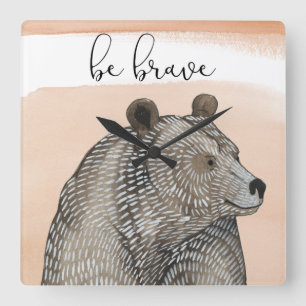 Cuddlies Beer   Brave Brave Vierkante Klok
