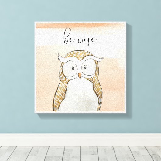 Cuddlies Owl | Be Wise Canvas Afdruk (Insitu (Houten vloer))